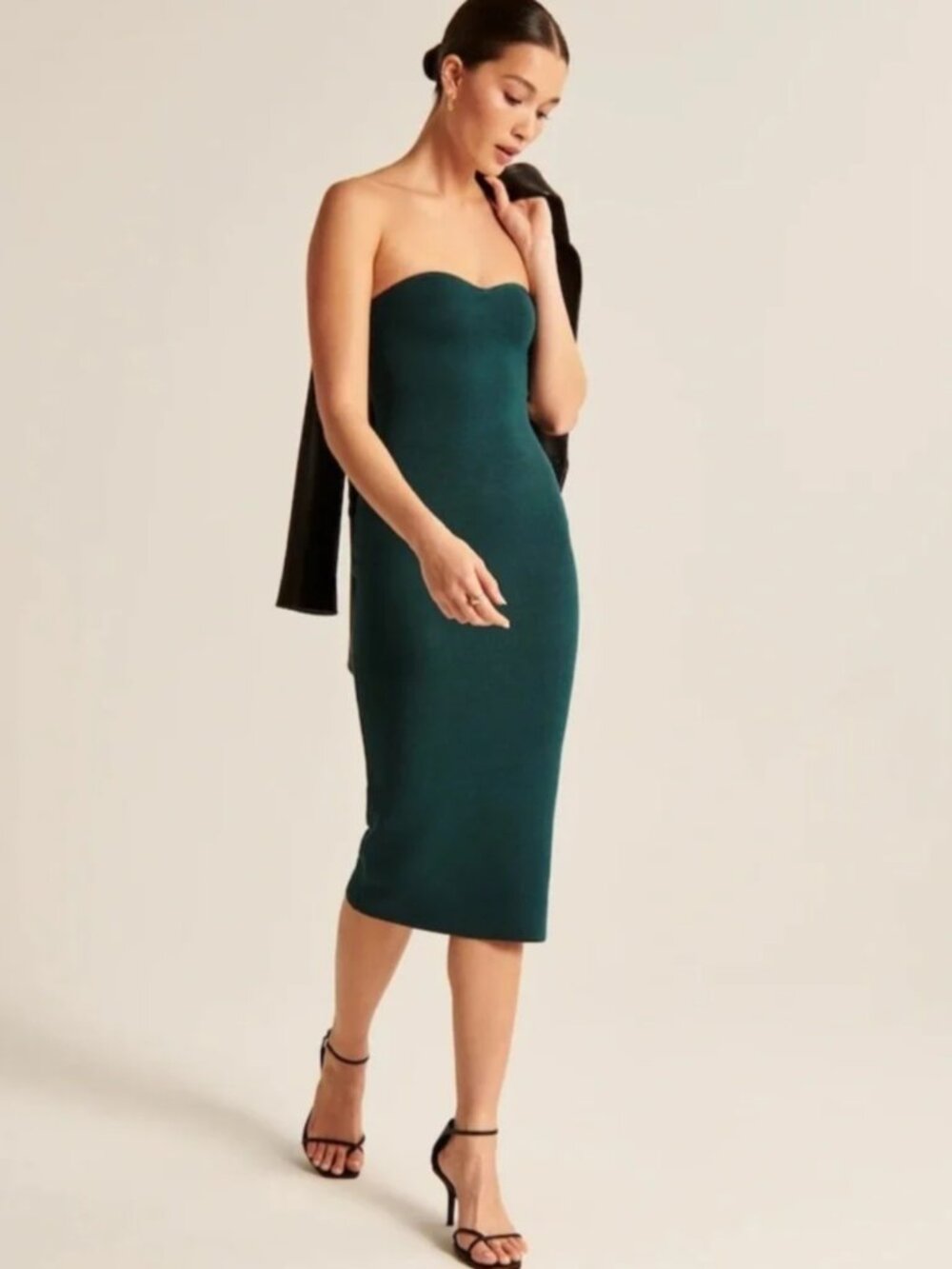 Abercrombie & Fitch Teal Strapless Sweater Dress Petite
